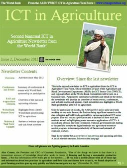 Second biannual ICT in Agriculture Newsletter from the World Bank